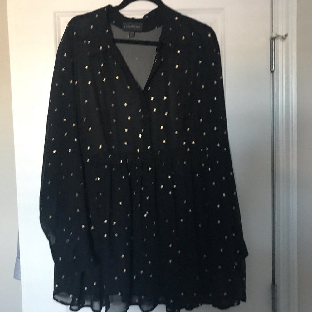 Sheer long sleeve baby doll shirt